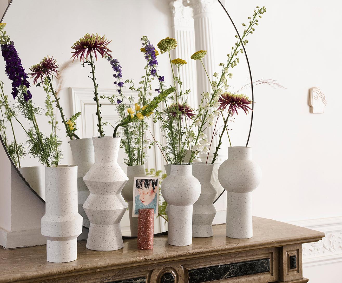 HKliving Speckled Clay Vase Angular M