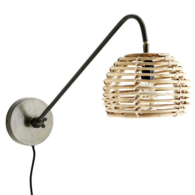 Wall Lamp With Bamboo Shade