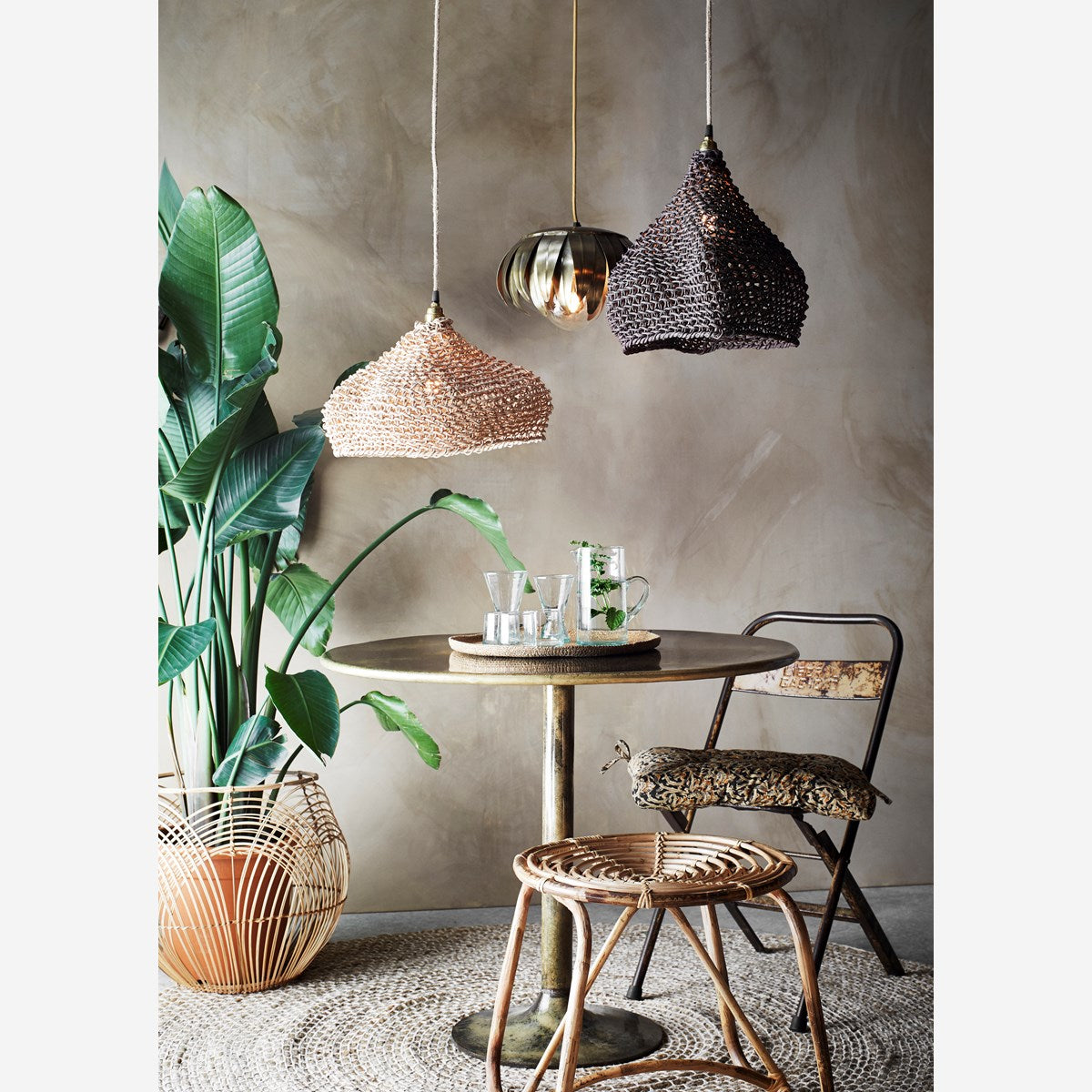 Paper Rope Lamp Shade Brown