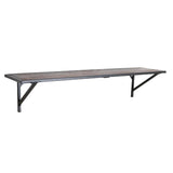 Wall Shelf Square Pipe Black Metal & Wood