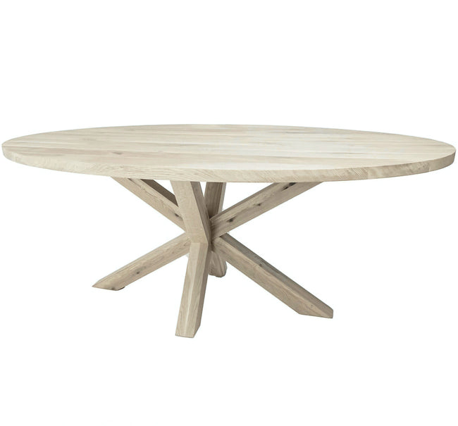 Solid Oak Oval Dining Table Whitewashed / Star Frame by Strachel A.F.