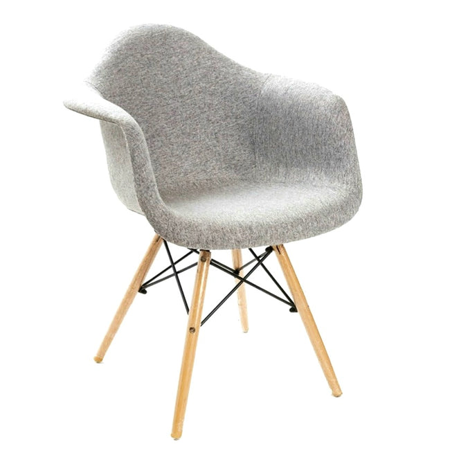 Charles Ray Eames Style DAW Chair Fabric Grey