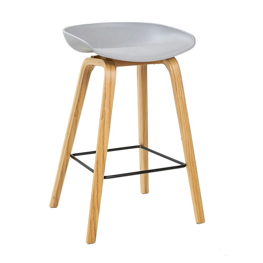 Vogue Low Back Bar Stool - Light Grey