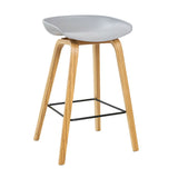 Vogue Low Back Bar Stool - Light Grey