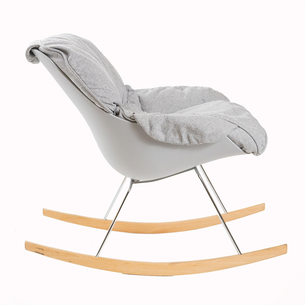 Fabric Soft Seat Rocking Chair Grey