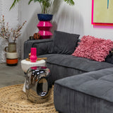 Cubic Left Corner Studio Sofa Charcoal Grey Corduroy