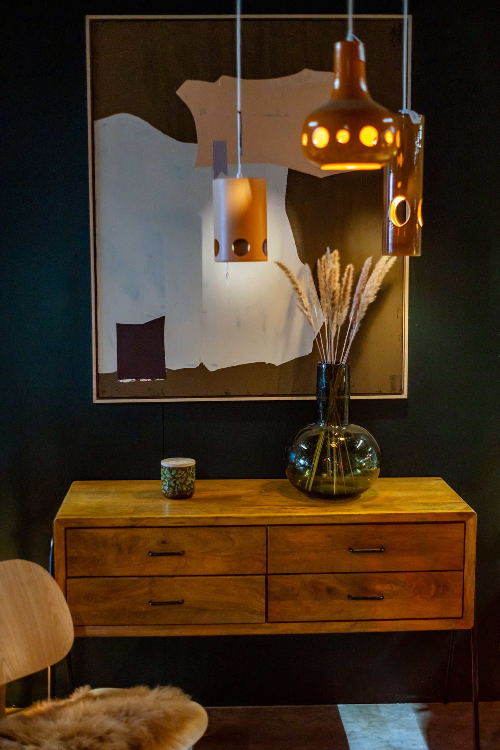 HKLIVING Abstract Painting Mustard/Nude 100x120cm