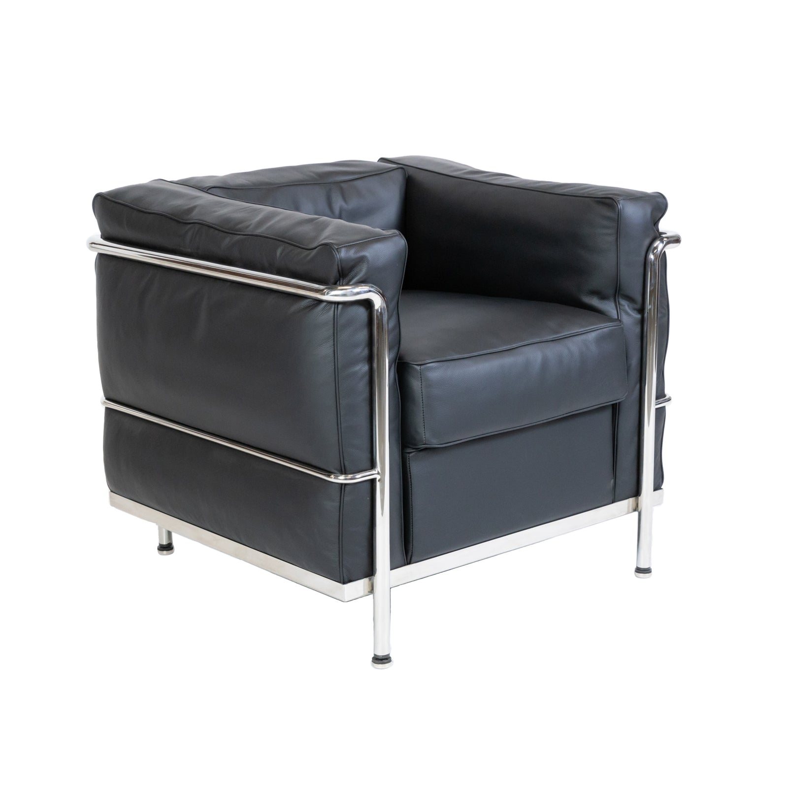 LC2 Black Leather Armchair