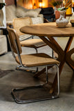 Solid Oak Round Dining Table by Strachel A.F. /  Slimline Oak Star Frame