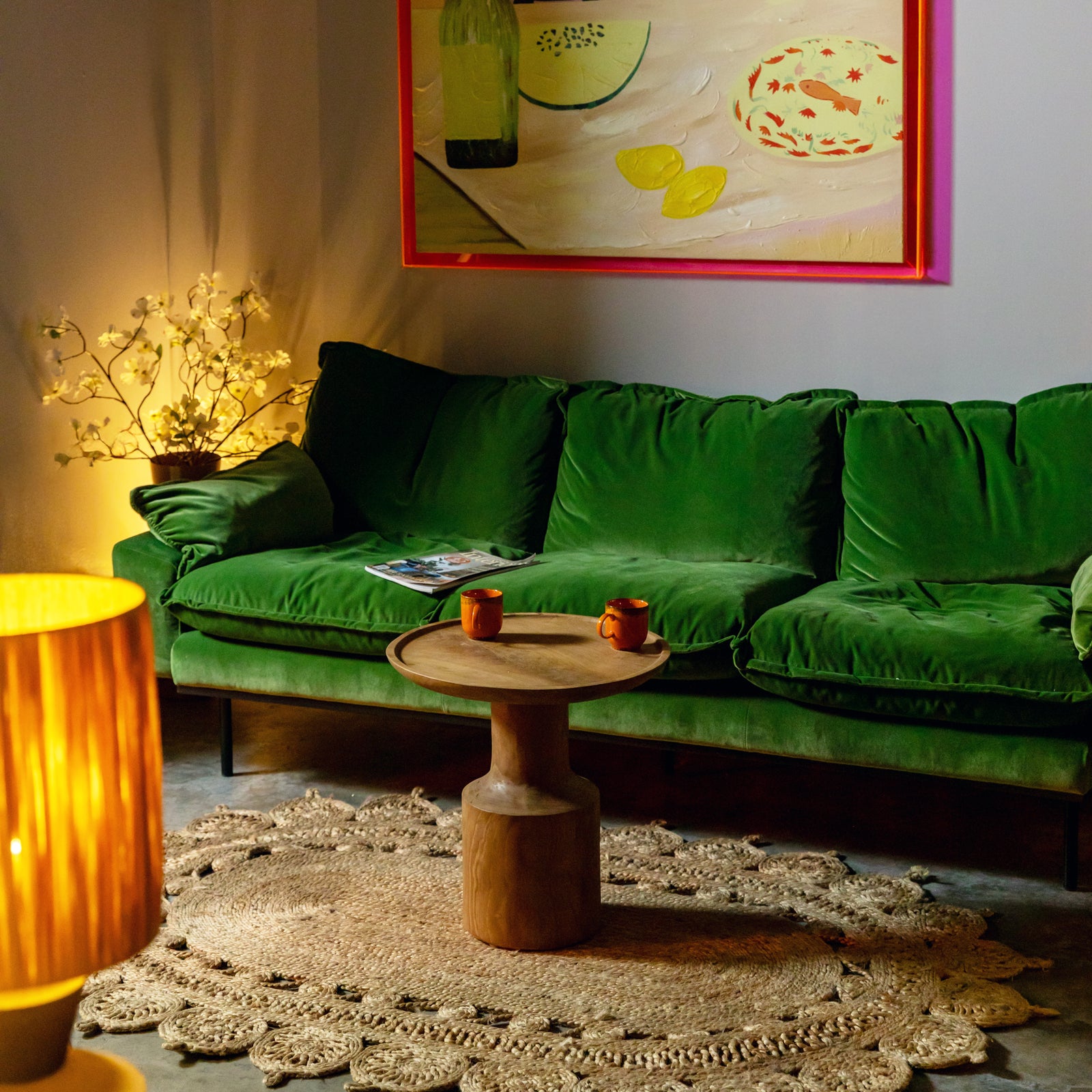 HKliving Retro Sofa 3 Seater Royal Velvet Green