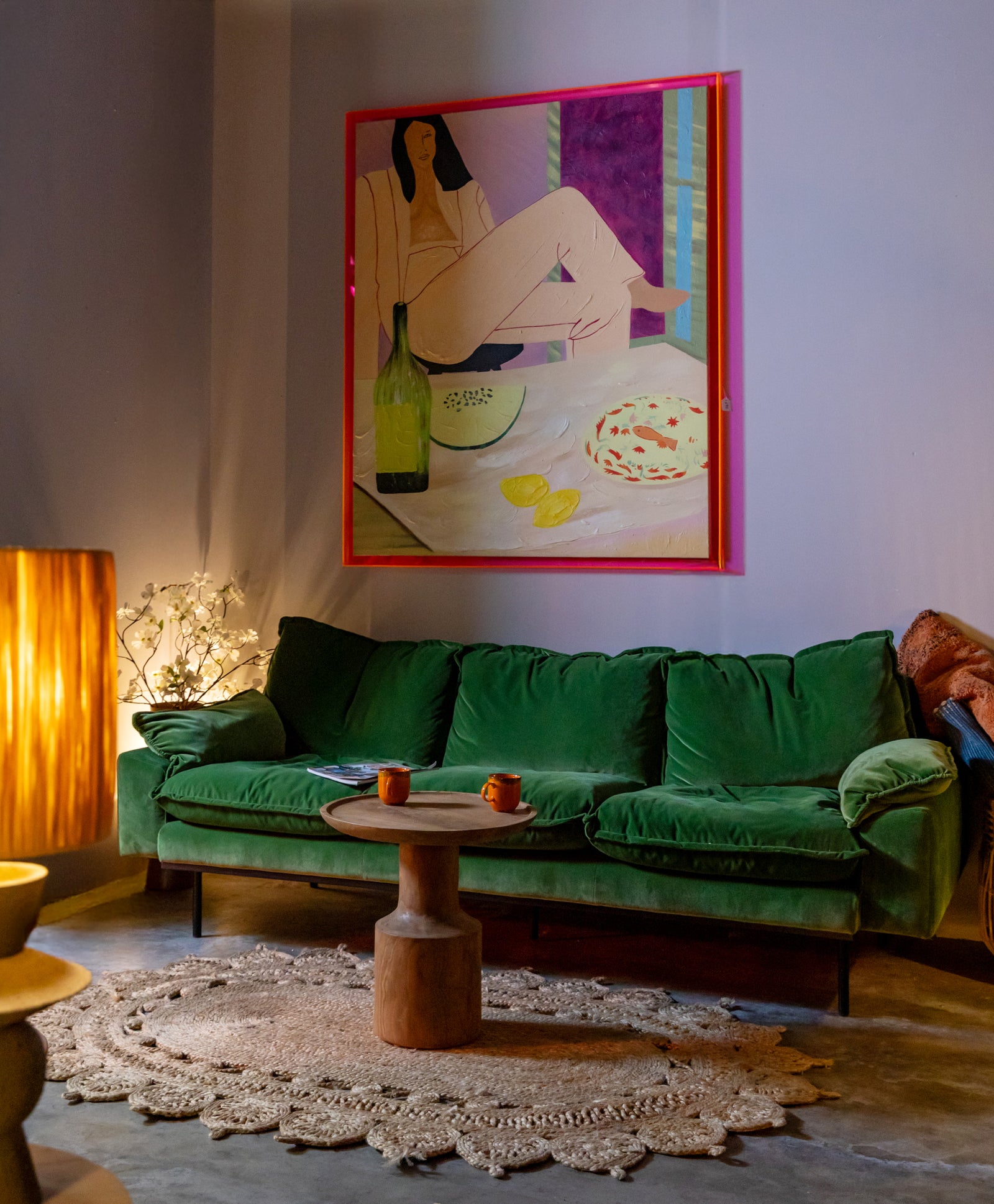 HKliving Retro Sofa 3 Seater Royal Velvet Green