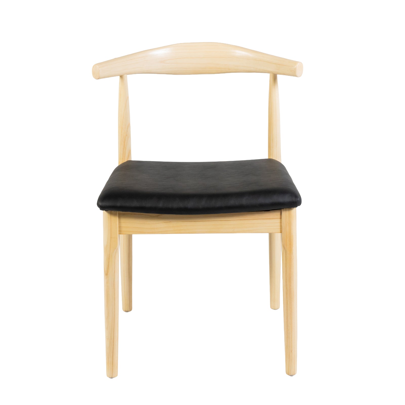 Hans J Wegner style Pxi Chair - Natural / Black Faux Seat