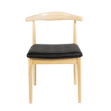 Hans J Wegner style Pxi Chair - Natural / Black Faux Seat