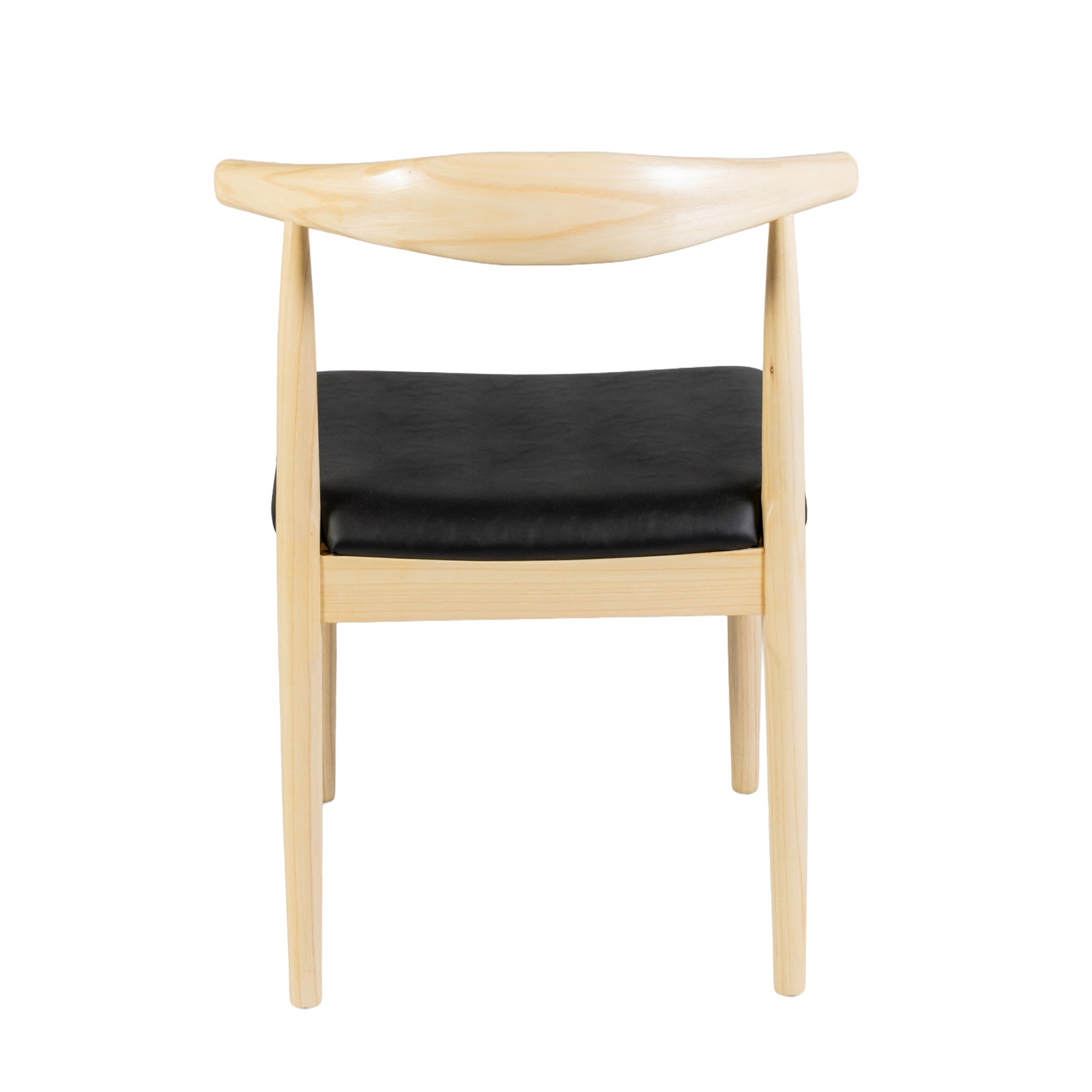 Hans J Wegner style Pxi Chair - Natural / Black Faux Seat