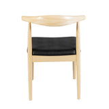 Hans J Wegner style Pxi Chair - Natural / Black Faux Seat