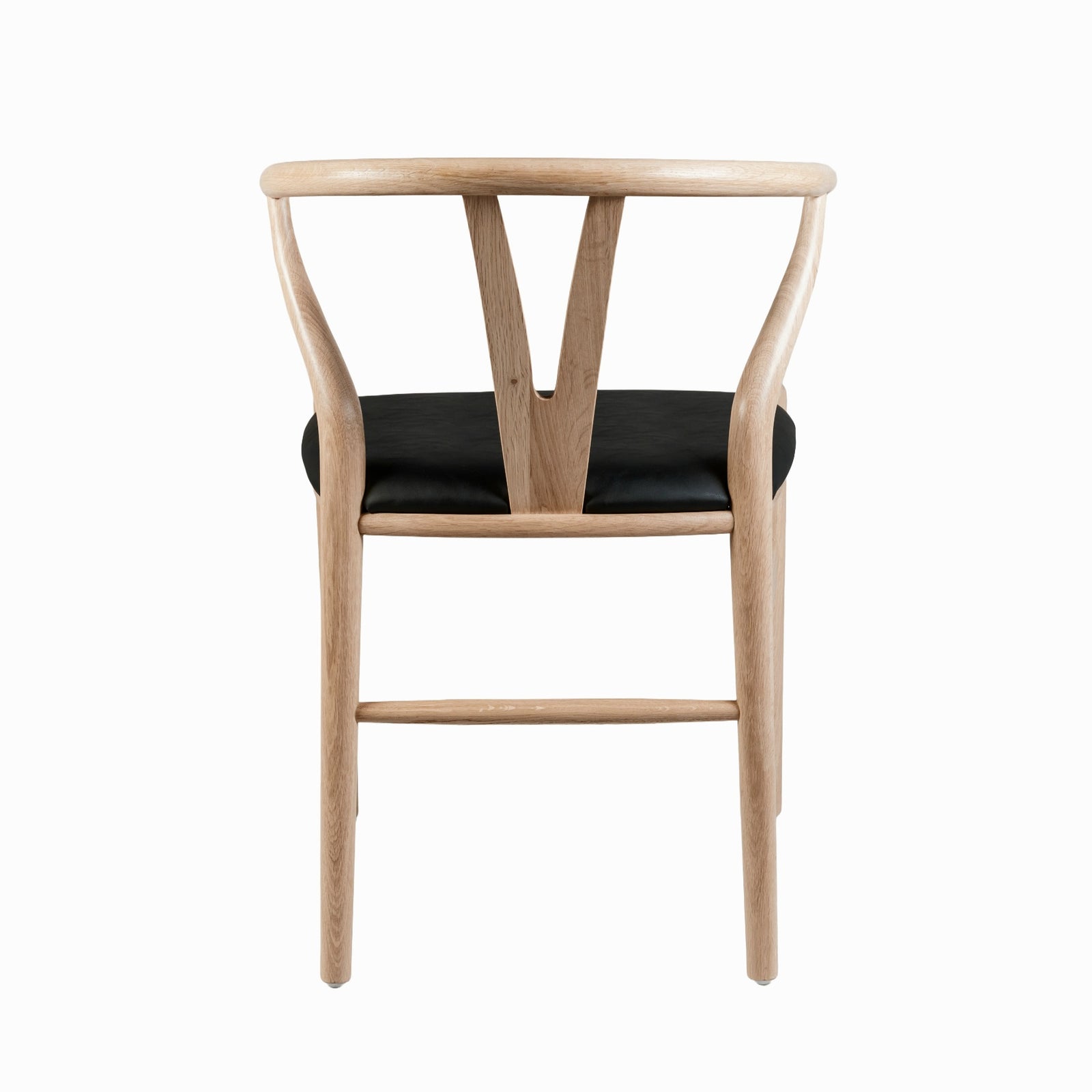 Hans J Wegner style Wishbone Chair - Natural / Black Faux Seat