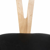 Hans J Wegner style Wishbone Chair - Natural / Black Faux Seat