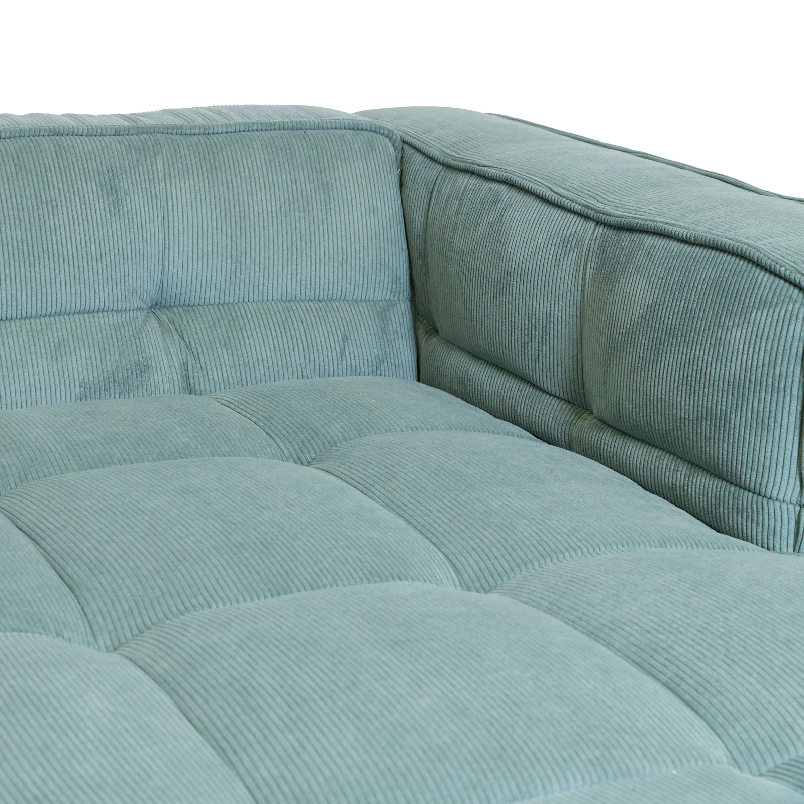 Cubic Right Corner Studio Sofa Teal Corduroy