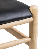 Hans J Wegner style Wishbone Chair - Natural / Black Faux Seat