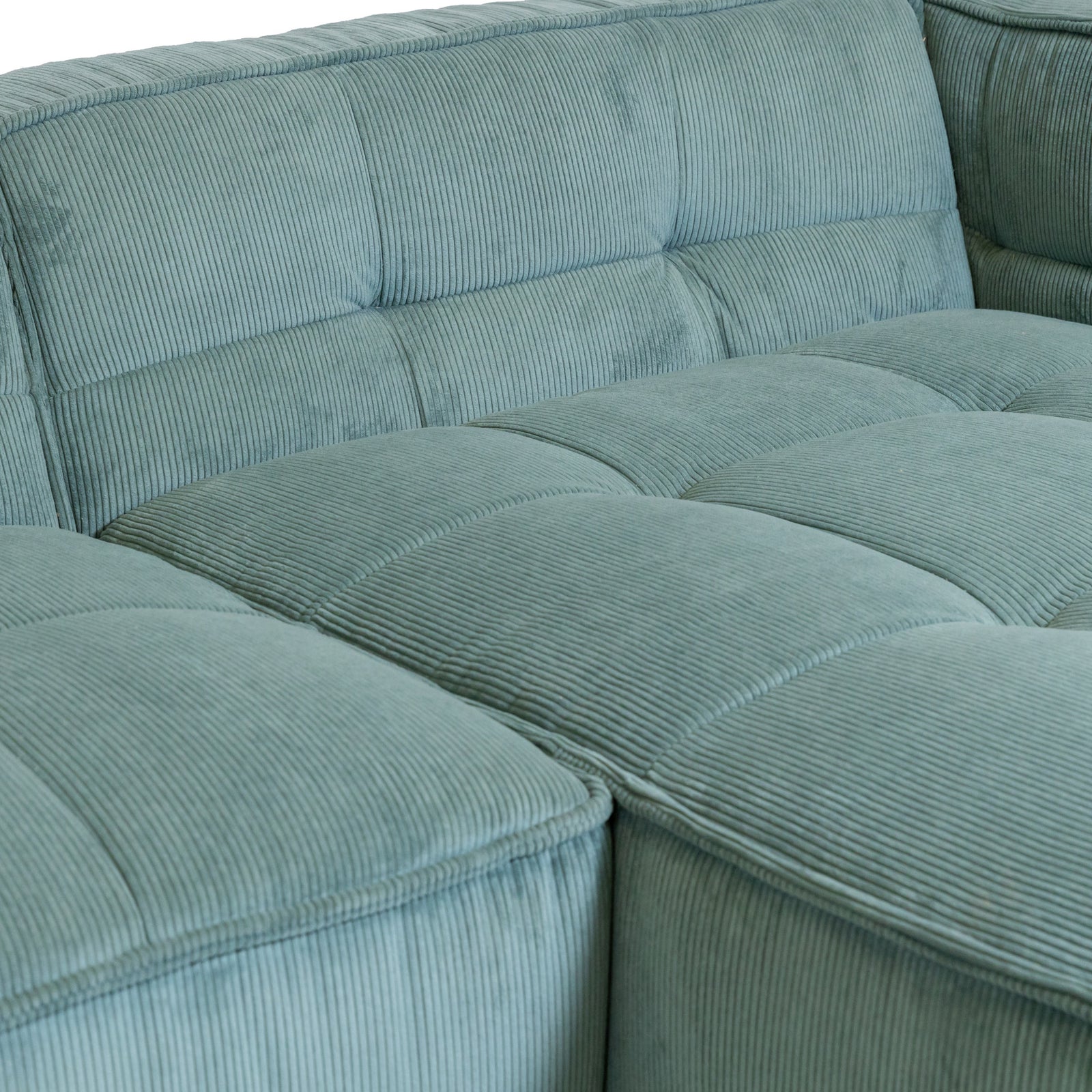 Cubic Right Corner Studio Sofa Teal Corduroy