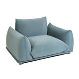 Marenco Style Armchair Steel Blue Velvet 1 Seater