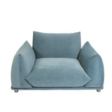 Marenco Style Armchair Steel Blue Velvet 1 Seater