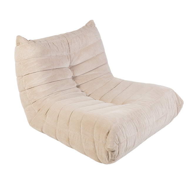 Togo Style Sofa Latte Grey Corduroy