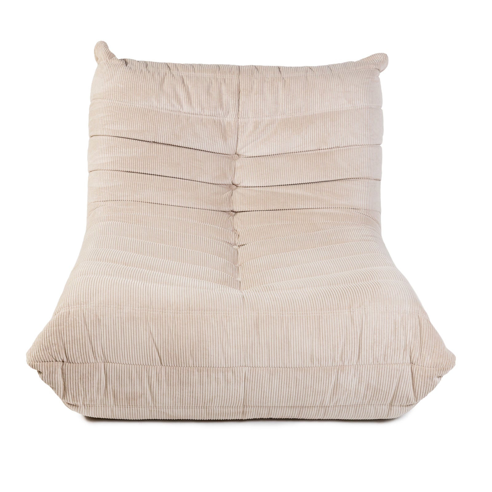 Togo Style Sofa Latte Grey Corduroy