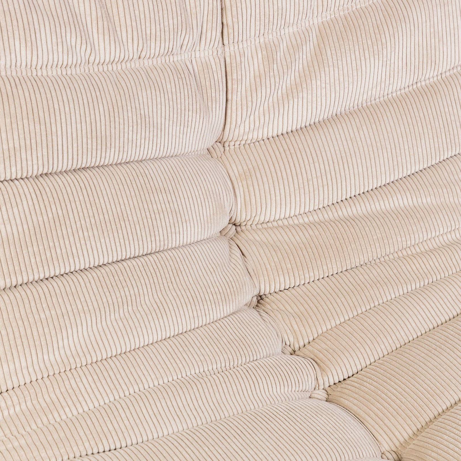 Togo Style Sofa Latte Grey Corduroy