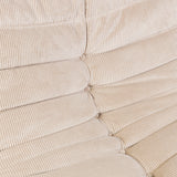 Togo Style Sofa Latte Grey Corduroy