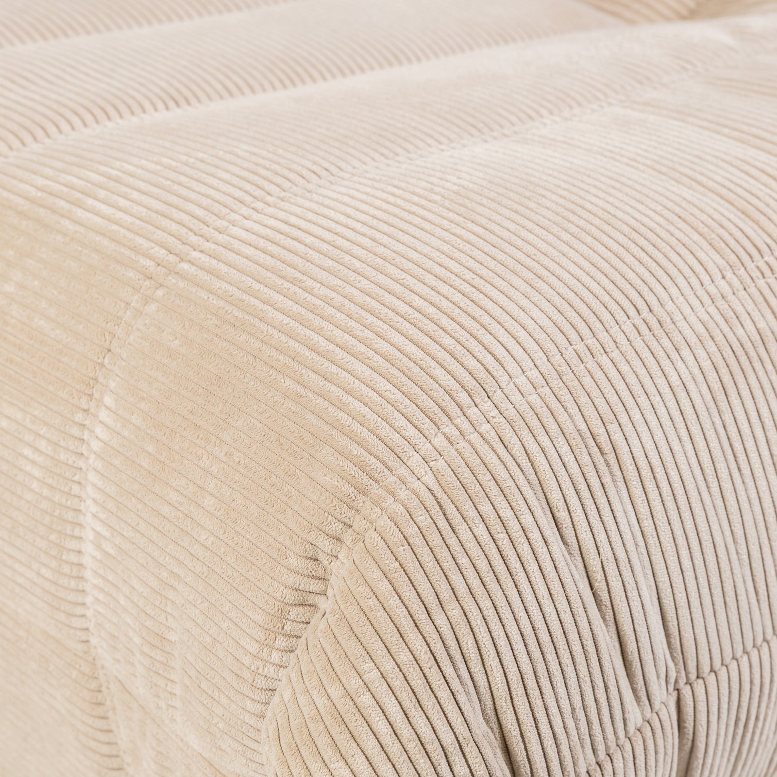 Togo Style Sofa Latte Grey Corduroy