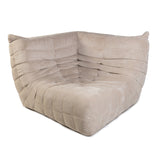 Togo Style Sofa Latte Grey Corduroy Corner