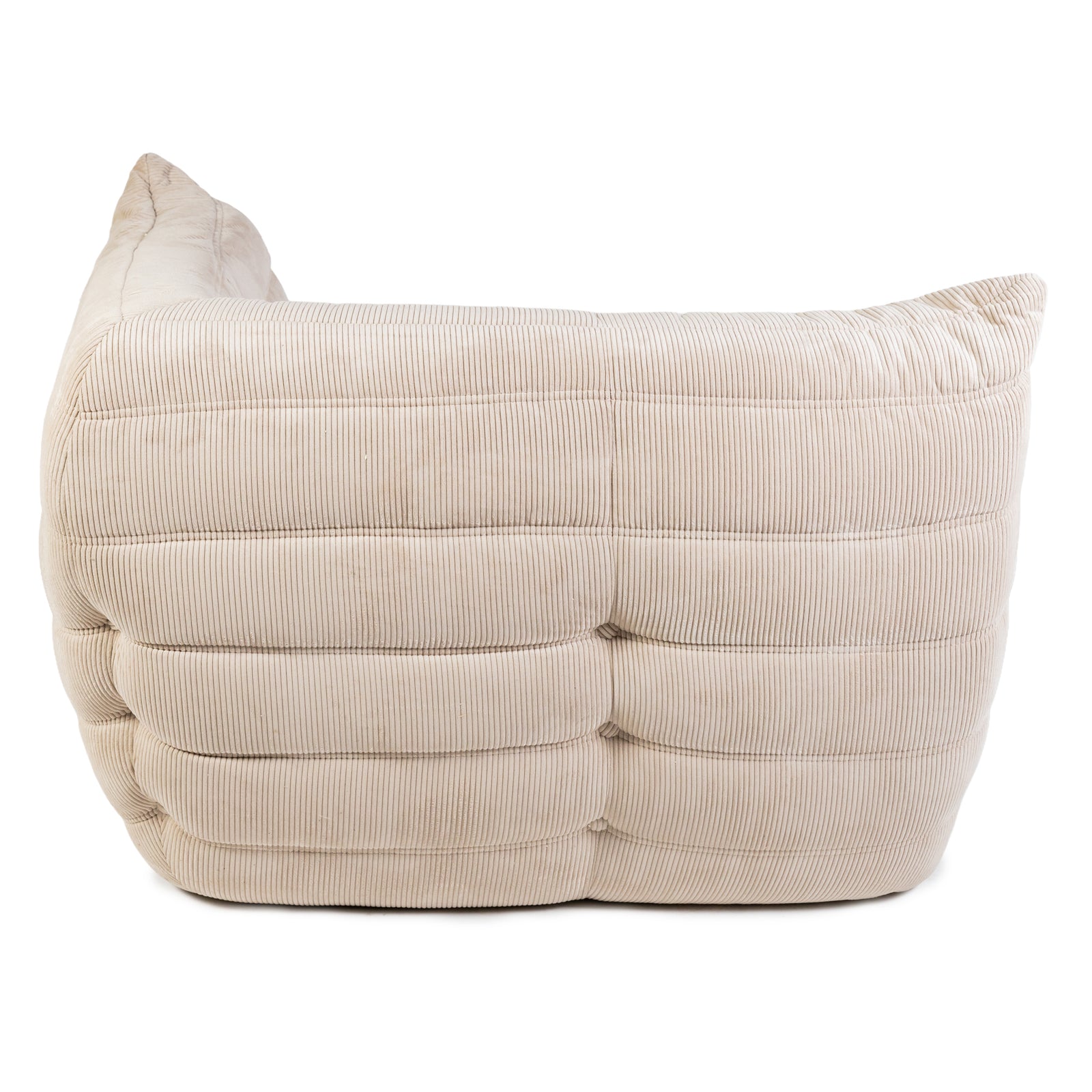 Togo Style Sofa Latte Grey Corduroy Corner