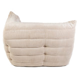 Togo Style Sofa Latte Grey Corduroy Corner