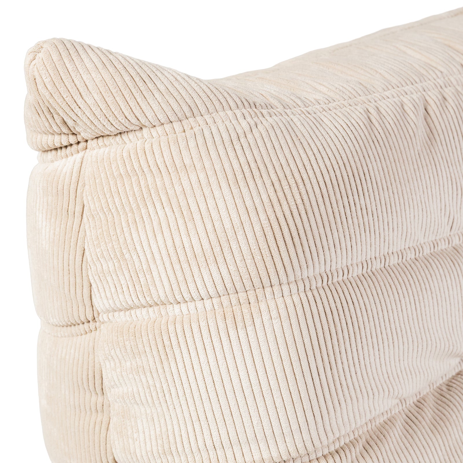 Togo Style Sofa Latte Grey Corduroy Corner