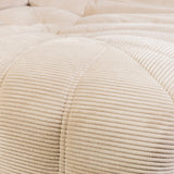 Togo Style Sofa Latte Grey Corduroy Corner