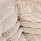 Togo Style Sofa Latte Grey Corduroy Corner