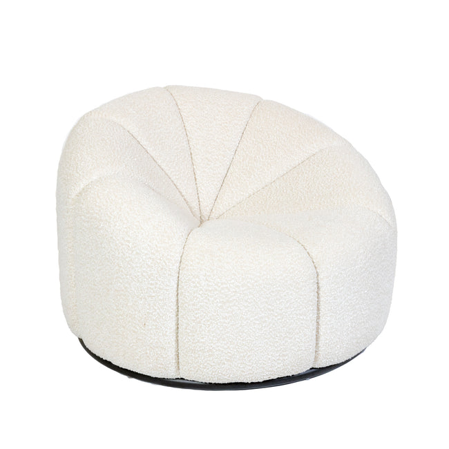 Pumpkin Armchair White Boucle
