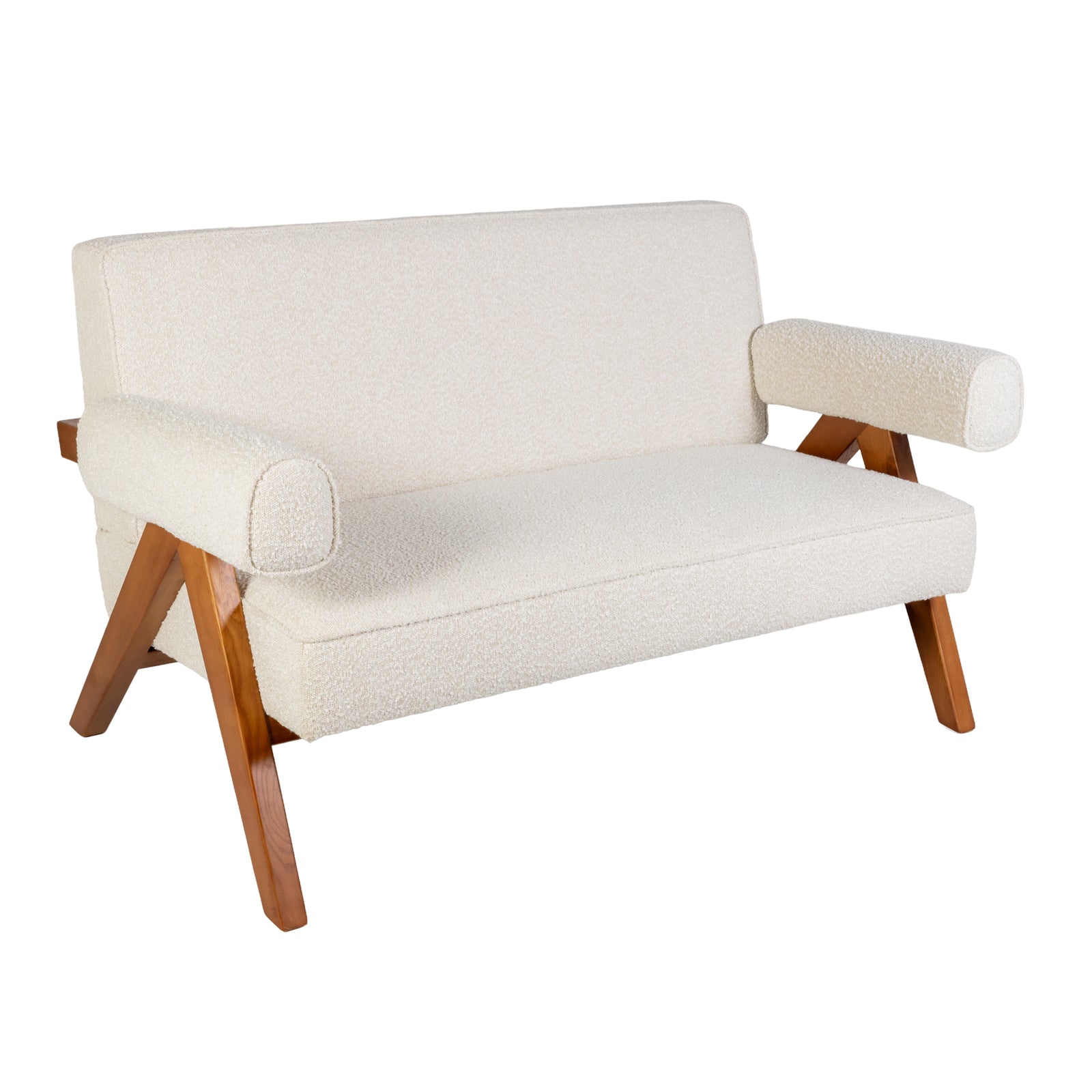 Pierre Jeanneret Style Easy Sofa Boucle White