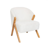 Sherpa Style Boucle Chair / Walnut Legs