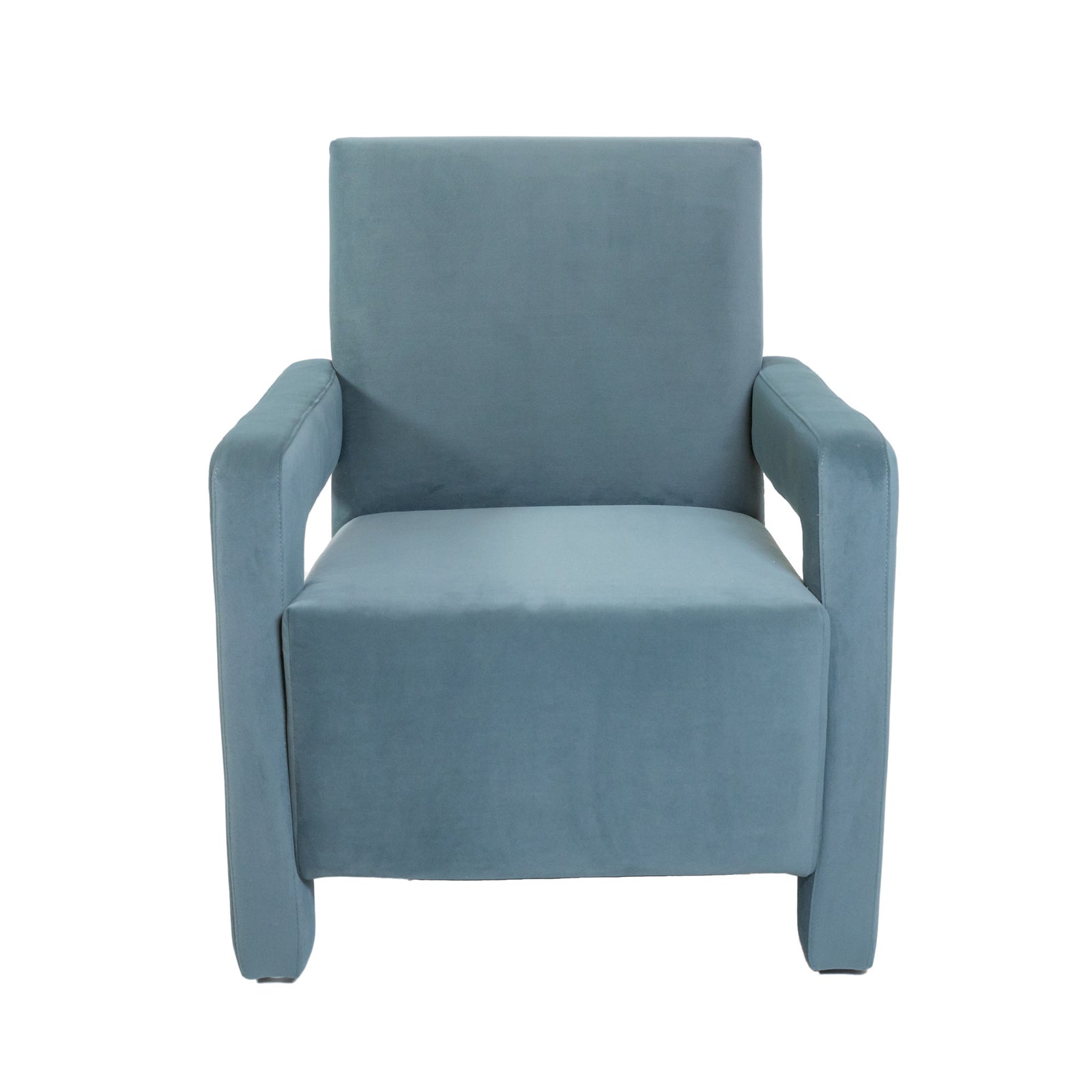 Utrecht Style Armchair Steel Blue Velvet