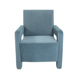 Utrecht Style Armchair Steel Blue Velvet