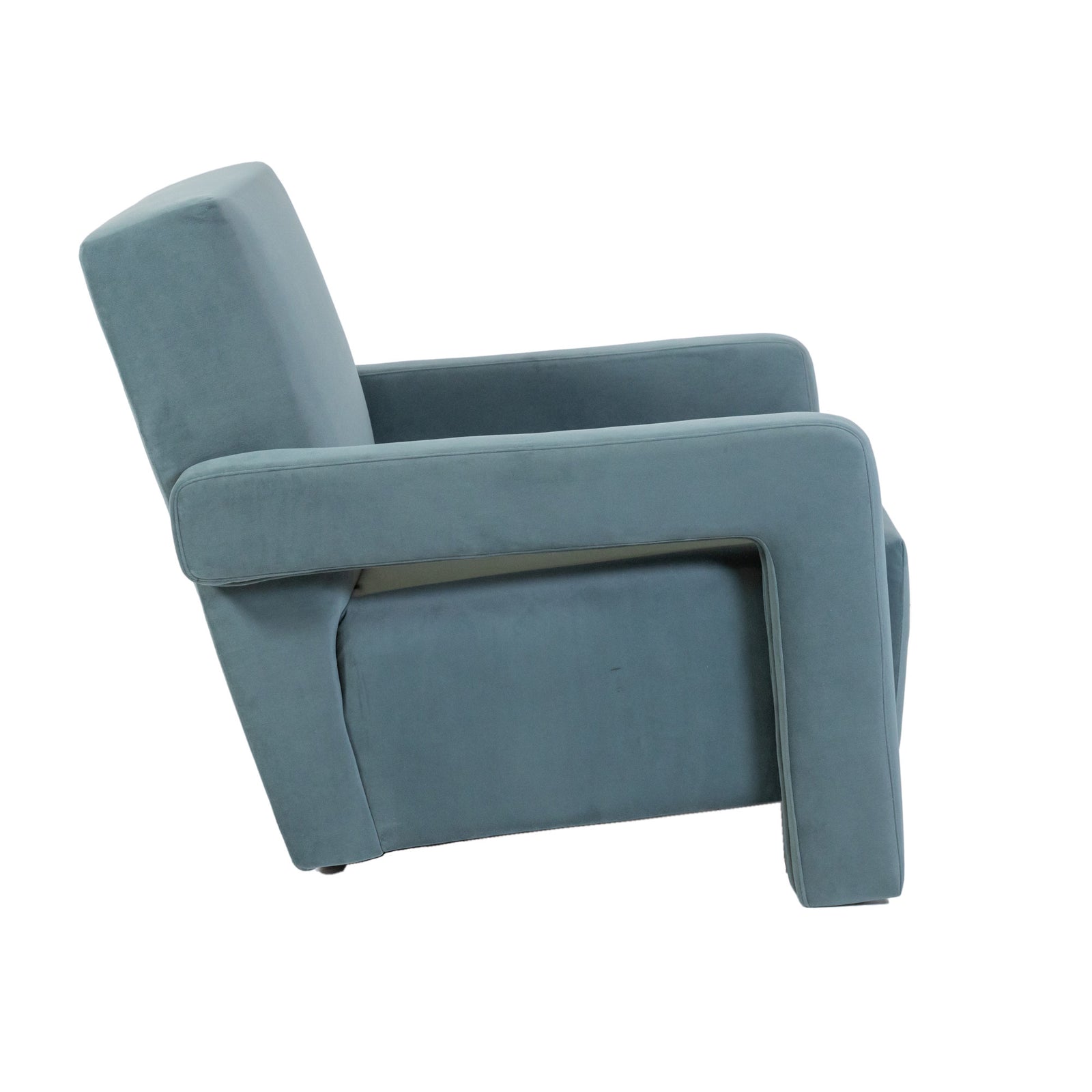 Utrecht Style Armchair Steel Blue Velvet