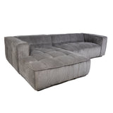 Cubic Left Corner Studio Sofa Charcoal Grey Corduroy