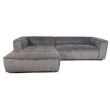 Cubic Left Corner Studio Sofa Charcoal Grey Corduroy