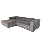 Cubic Right Corner Studio Sofa Charcoal Grey Corduroy