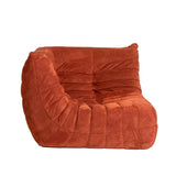 Togo Style Sofa Brick Red Suede Corner