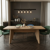 Solid Oak Shelton Dining Table / Tapered Edges