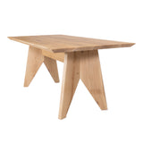 Solid Oak Shelton Dining Table / Tapered Edges / Matching Bench
