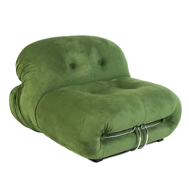 Soriana Style Lounge Chair Suede Green